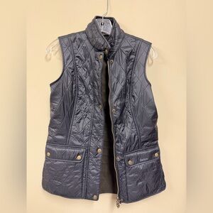 Barbour Wray Gilet Quilted Vest Fleece Lined Black Blue Women’s Size US6 UK10